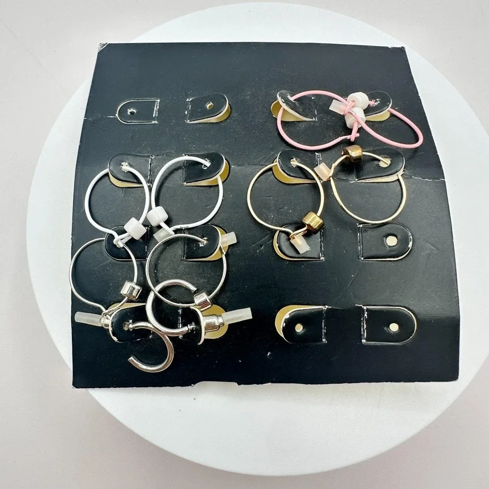 Vintage 90s Hoop Earrings Set‎ Glass Bead Classic Boho Fashion Women's Jewelry
